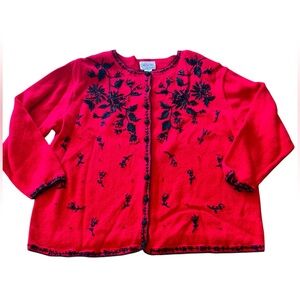 Carly St. Claire vintage sweater‎ cardigan perfectt for holiday! Size 18-20